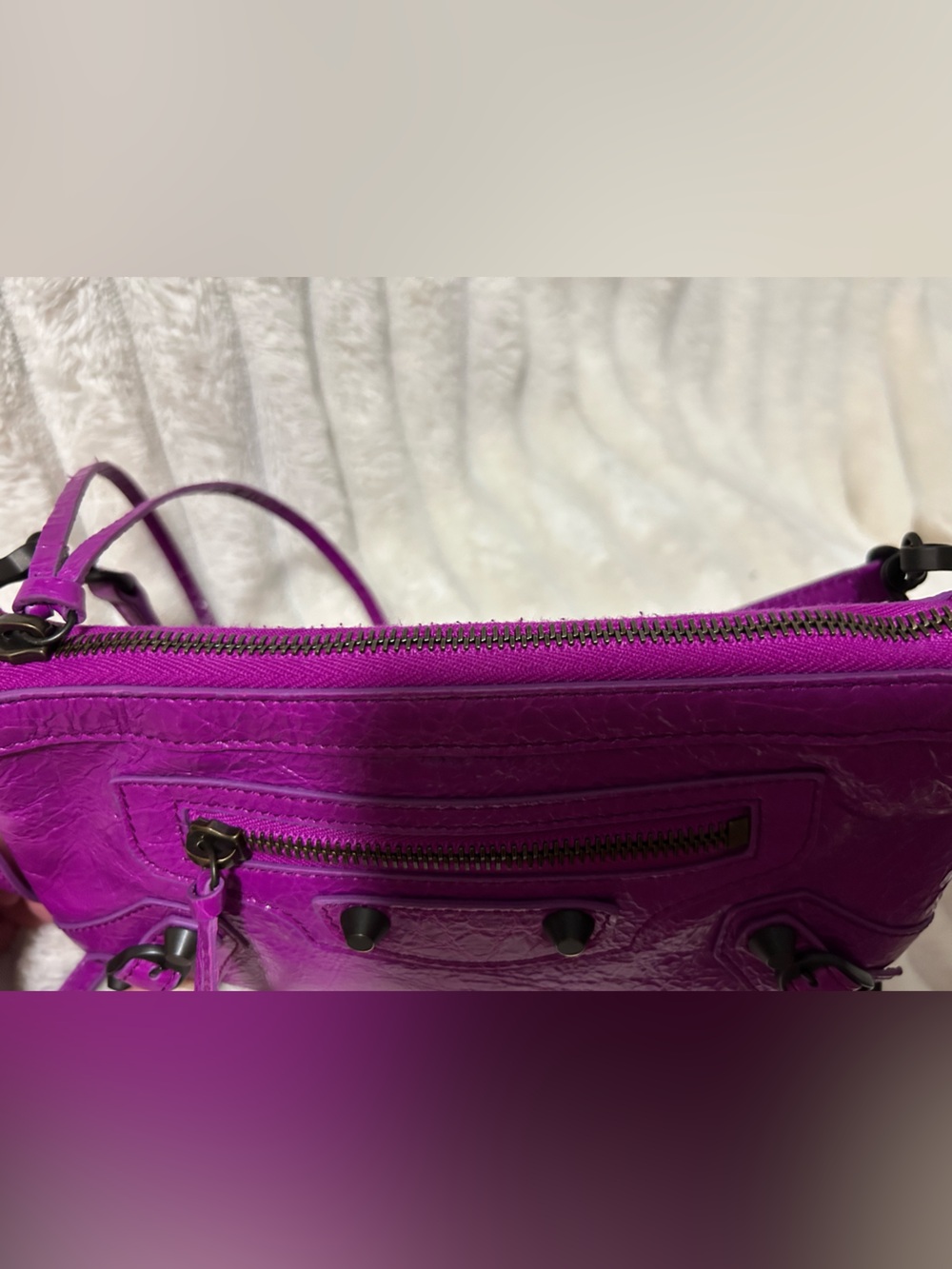 Authentic Balenciaga Bright Fuchsia (Azalee) Le City Pouch on Strap - Picture 6 of 10